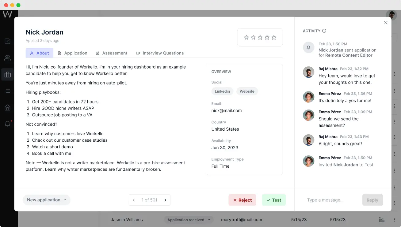 Workello — bubble saas · 5 weeks